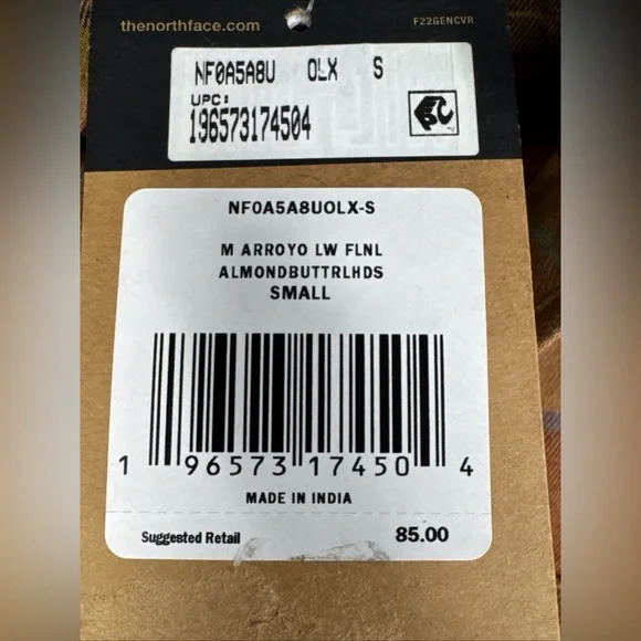 The North Face Shirt Men S Flannel Plaid Orange Multi  Organic Fiber Outdoor NWT - Picture 11 of 15